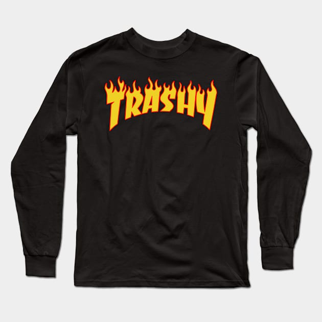 Trashy Long Sleeve T-Shirt by ClayGrahamArt